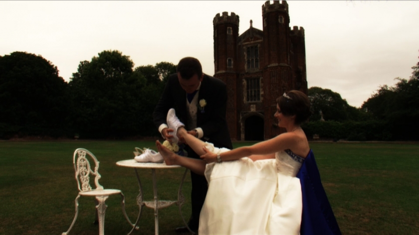 Bridal Shoes change Cinderella Moment